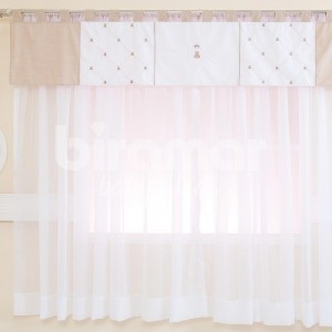 Cortina para Quarto de Bebê com Bandô Lapela Theodore Bege