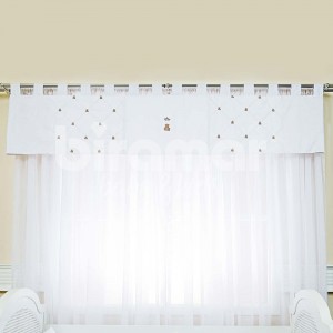 Cortina para Quarto de Bebê com Bandô Lapela Theodore Branco