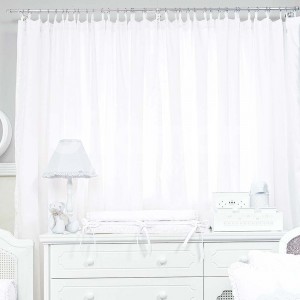 Cortina para Quarto de Bebê Crepe Musseline Forrada Branca