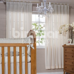 Cortina para Quarto de Bebê com Lapelas Percal Windsor Bege