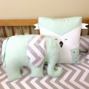 Almofada para Bebê Elefante Brooklyn Chevron Mint