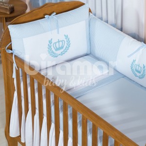 Kit Enxoval de Berço Lollipop II Coroinha Azul 8 peças