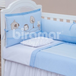 Kit Enxoval de Berço Lollipop II Animaizinhos Azul 8 peças