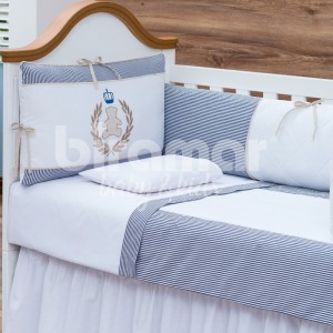Kit Enxoval de Berço Lollipop Teddy Marinho 8 peças