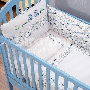 Kit Enxoval de Berço Lollipop II Carrinhos Azul 8 peças