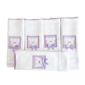 Conjunto 5 Fraldas para Bebê Cremer Luxo Premiere Lilás