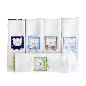 Conjunto 5 Fraldas para Bebê Cremer Luxo Premiere Colors Menino