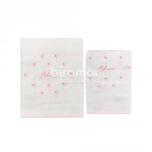 Fralda de Ombro Cremer para Bebê com Fralda Boca Benício Personalizado Floral Rosa