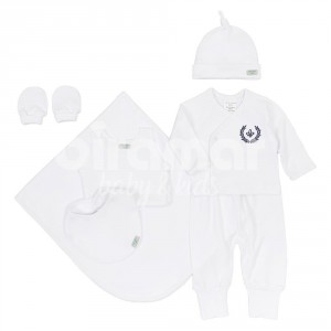 Gift Set para Bebê Fleur de Lis Marinho 7 Peças - Tamanho Único