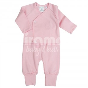 Kimono Maternidade para Bebê 3 Peças Teddy Bear Rosa - Tamanho Único