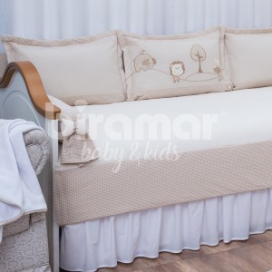 Kit Cama Babá 7 peças com Saia Lollipop II Animaizinhos Nude