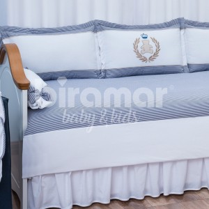 Kit Cama Babá 7 peças Lollipop com Saia Teddy Marinho