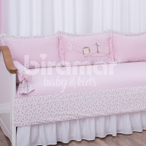 Kit Cama Babá 7 peças com Saia Lollipop II Animaizinhos Floral