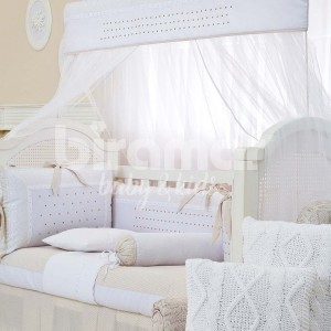 Kit Enxoval de Berço Bless Nude 10 Peças com Mosquiteiro