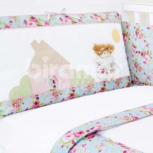 Kit Enxoval de Berço Lollipop Gabi Catarina Turquesa 8 peças