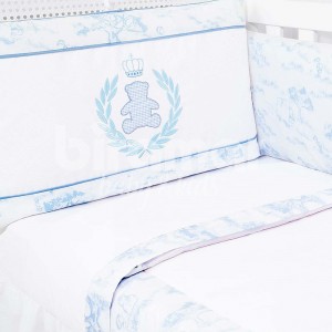 Kit Enxoval de Berço Lollipop Teddy Azul 8 peças