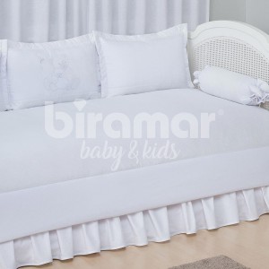 Kit Cama Babá 7 peças com Saia Lollipop Bambino Branco