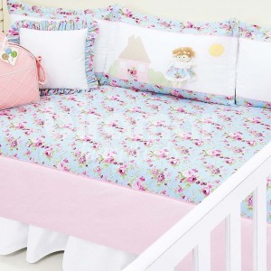 Kit Cama Babá 7 peças Gabi Catarina Turquesa