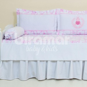 Kit Cama Babá 7 peças Lollipop com Saia Princess Rosa