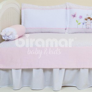 Kit Cama Babá 7 peças Lollipop com Saia Provence Rosa