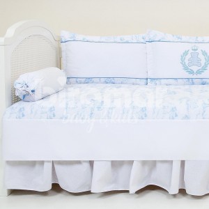 Kit Cama Babá 7 peças Lollipop com Saia Teddy Azul
