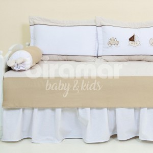Kit Cama Babá 7 peças Lollipop com Saia Urbano Nude