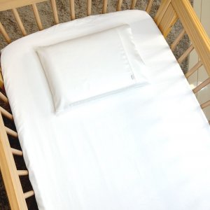 Lençol para Berço 2 Peças c/ Elástico e Fronha - Percal 400 Fios Branco