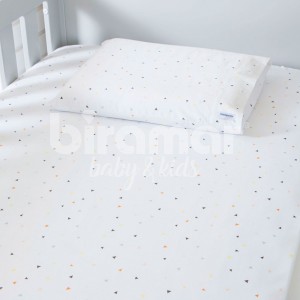 Lençol para Berço 2 Peças Estampado New York Mini Triângulo Colorido - Lençol c/ Elástico e Fronha