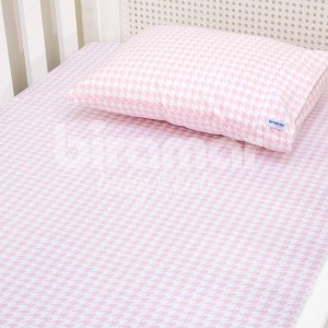 Lençol para Berço 2 Peças Estampado Windsor Rosa - Lençol c/ Elástico e Fronha