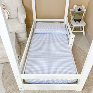 Lençol para Mini Cama 2 Peças Estampado Windsor Azul - Lençol c/ Elástico e Fronha