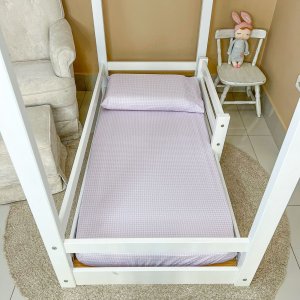 Lençol para Mini Cama 2 Peças Estampado Windsor Rosa - Lençol c/ Elástico e Fronha