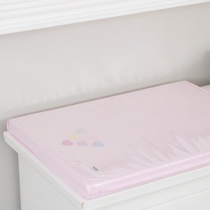 Trocador de Cômoda para Bebê Espuma 04 Bordado Chuva de Amor Rosa / Lilás