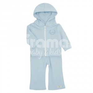 Moletom para Bebê Valencia Azul - Tamanho Único - Moletom para Bebê Valencia Azul 3 Peças - Tamanho Único