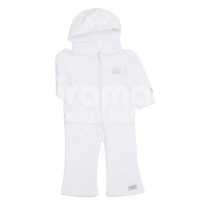 Moletom para Bebê Kingdom Branco - Tamanho Único - Moletom para Bebê Kingdom Branco 3 Peças - Tamanho Único