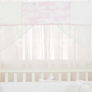 Mosquiteiro para Berço com Capa Viés Jouy Rosa