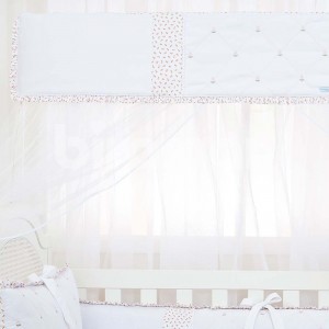 Mosquiteiro para Berço com Capa Babado Provençal Rosa