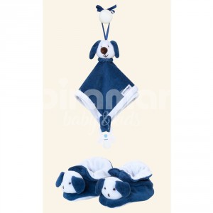 Duo Naninha e Pantufa para Bebê Dog Azul Marinho