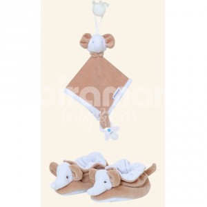 Duo Naninha e Pantufa para Bebê Elefante Bege
