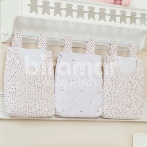 Porta Fraldas para Bebê 3 Peças Provençal Rosa