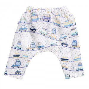 Calça Saruel para Bebê e Kids P - Carrinhos Azul