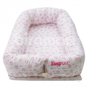 Bercinho Portátil para Bebê Sleep UM Tiffany Floral Poá Rosa