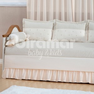 Kit Cama Babá 7 peças com Saia Lollipop II Classic Pérola