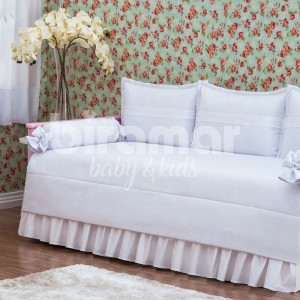 Kit Cama Babá 7 peças com Saia Lollipop II Mousse Branco