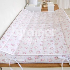 Trocador Anatômico para Bebê Estampado Tiffany Floral Poá Rosa