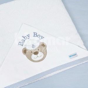 Toalha de Banho para Bebê Felpuda Revestida Fralda Solta Navy Azul