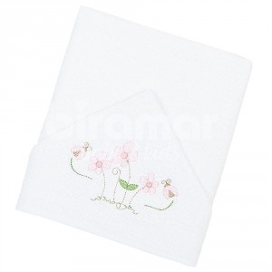 Toalha de Banho para Bebê Felpuda Revestida Lolli Alice Rose - Toalha Felpuda Revestida Lolli Alice Rose - 100% Algodão