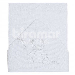 Toalha de Banho para Bebê Felpuda Revestida Lolli Bambino Branco