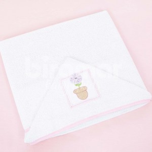 Toalha de Banho para Bebê Felpuda Revestida Lollipop Provence Rosa