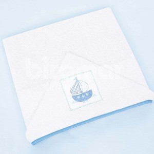 Toalha de Banho para Bebê Felpuda Revestida Lollipop Urbano Azul