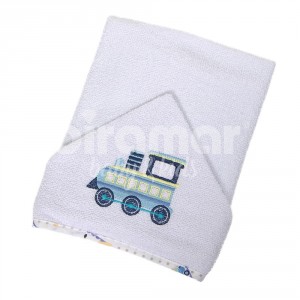 Toalha de Banho para Bebê Felpuda Revestida Lolli Carrinhos Azul